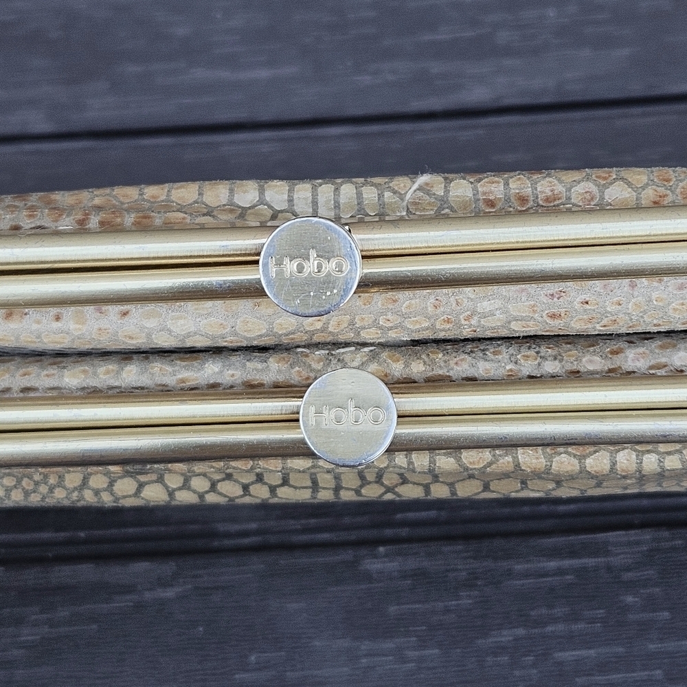 HOBO International Lauren Clutch Wallet Exotic Snakeskin Gold Organizer Bag - Picture 8 of 16